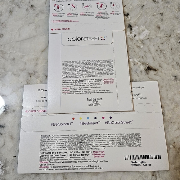 Color Street Nail Polish Strips-2 Sets-Paint The Town & Strobe Lights - Picture 2 of 2